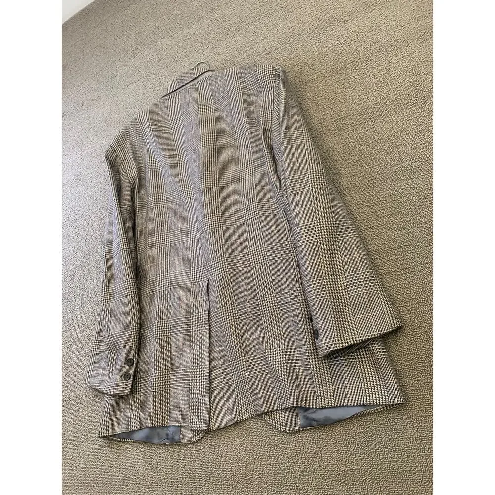 Vintage‎ Brooks Brothers 346 Men's 42R Beige Plaid Wool Sport Coat Blazer